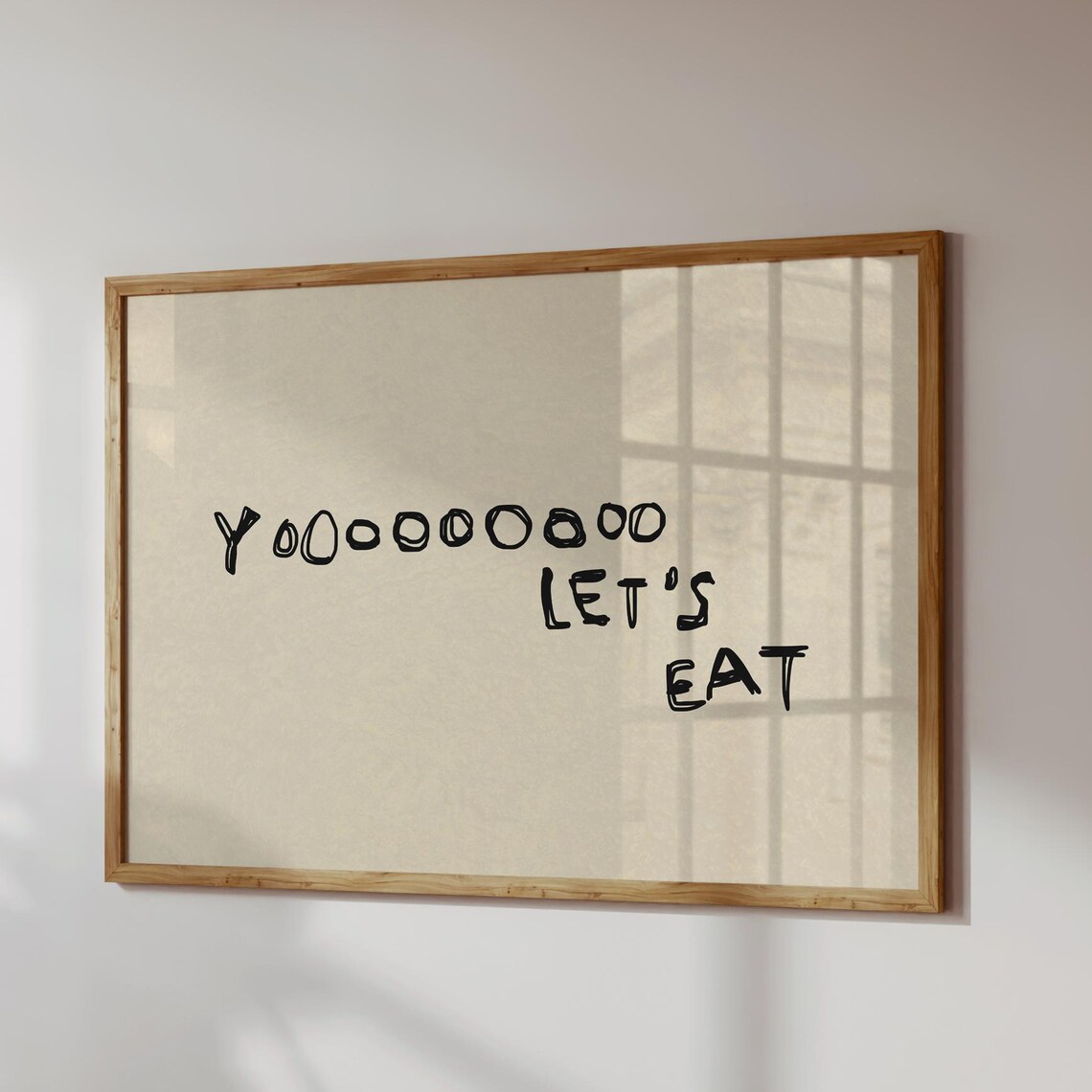 Funny Kitchen Lets Eat Handwritten Poster Print