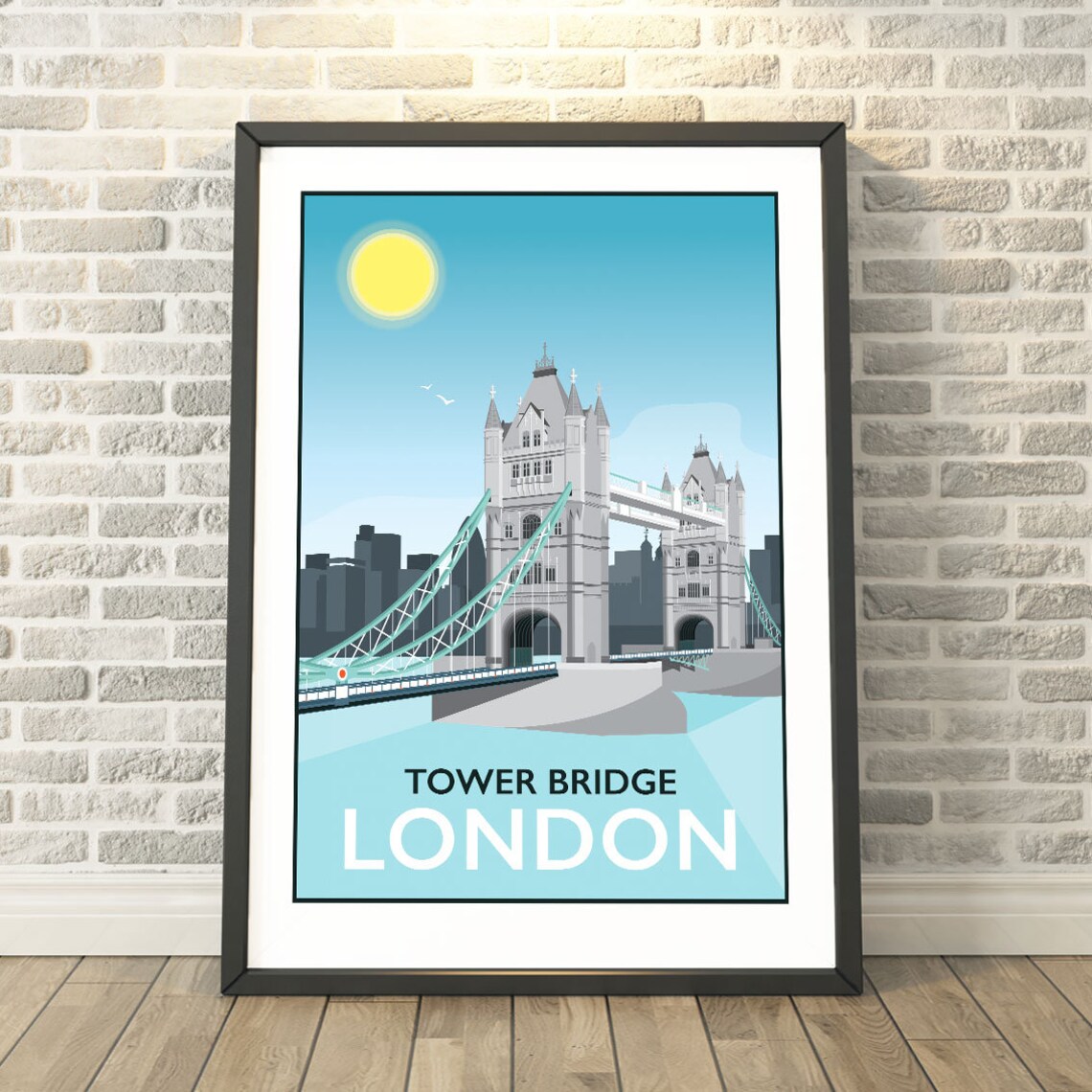 Tower Bridge, London Travel Poster, River Thames