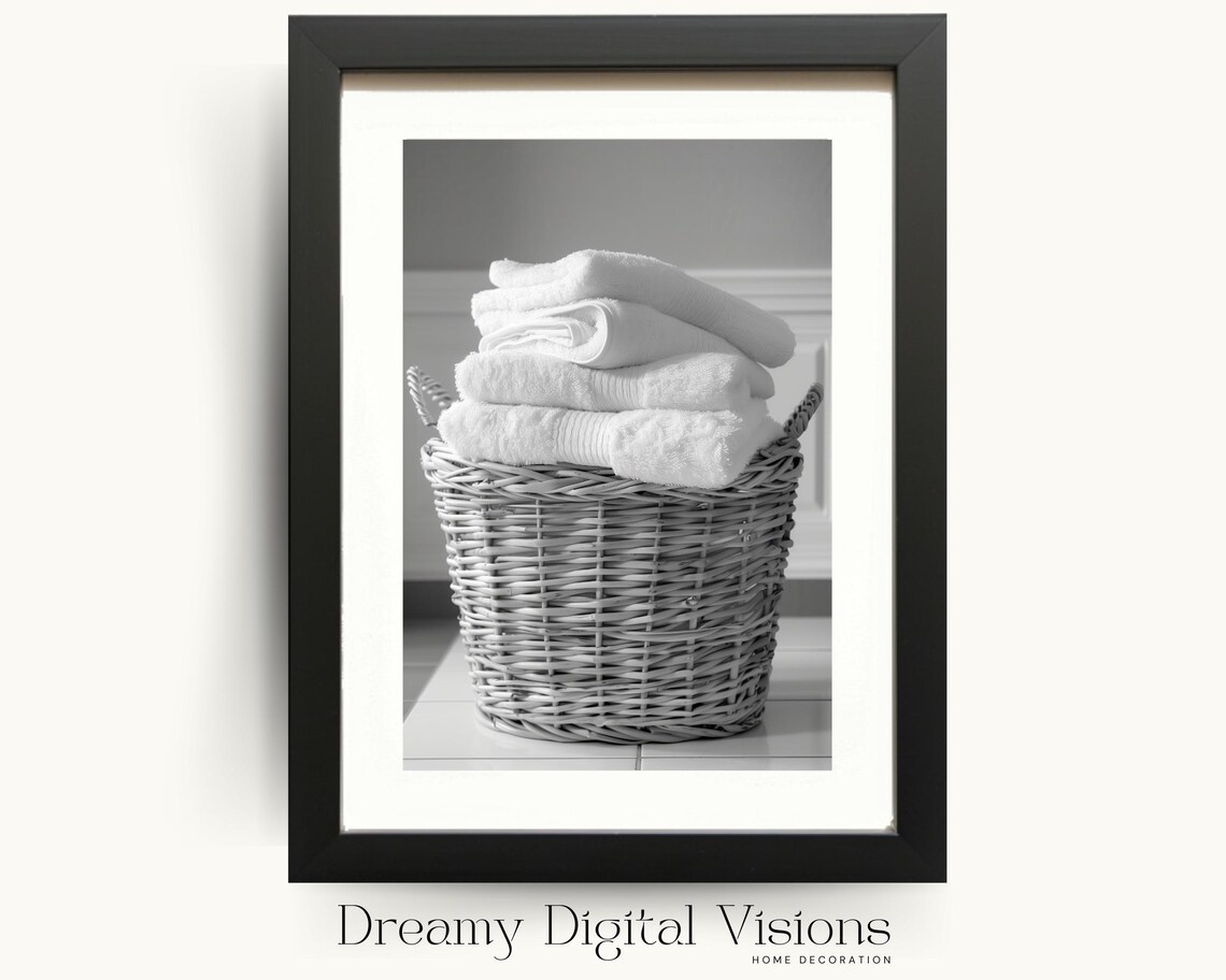 Basket of Fluffy Towels Laundry Room Art Print