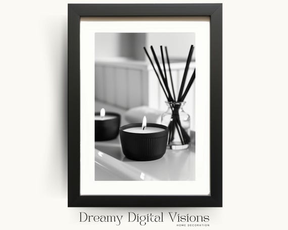 Stylish Bathroom Print, Minimalist Spa Decor