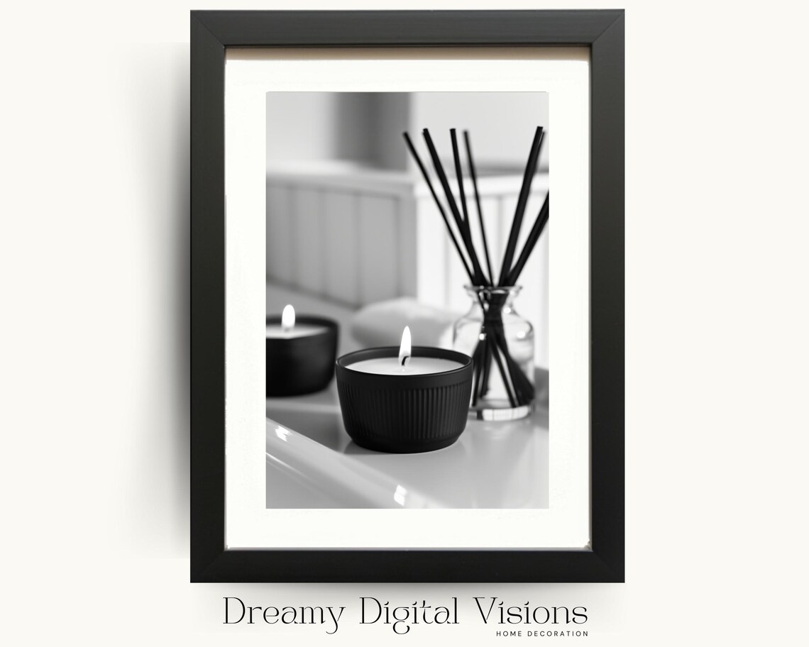 Stylish Bathroom Print, Minimalist Spa Decor