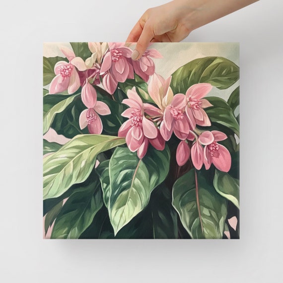 Medinilla Painting Print Large Print Wall Art Pink Medinilla Plant Art Print Pink Wall Art Tropical Plant Wall Art