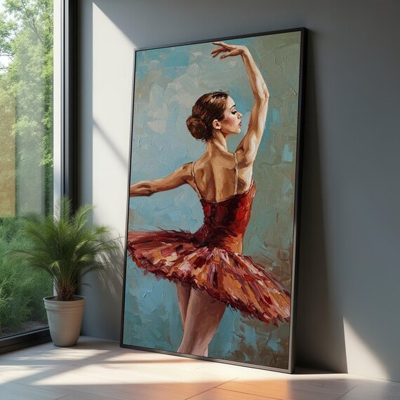 Elegant Ballerina Dance Canvas Ballet Wall Art Female Dancer Contemporary Figurative Home Dcor