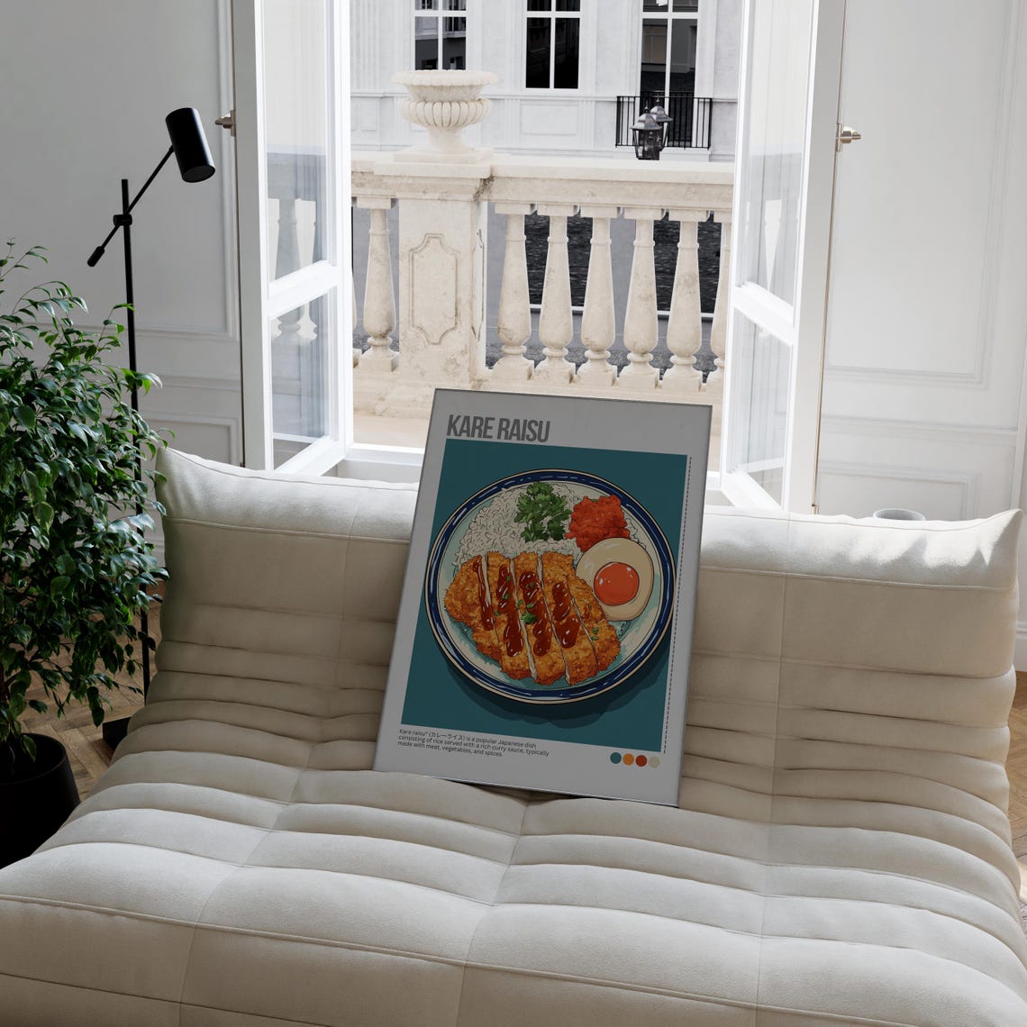 Kare Raisu Japanese Curry Rice Tonkatsu Egg Illustrated Poster - Image 7