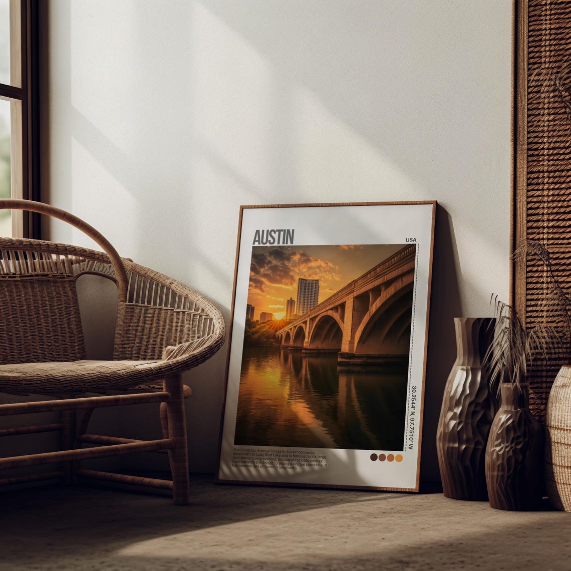 Austin Texas Congress Avenue Bridge Sunset View Travel Poster - Image 7