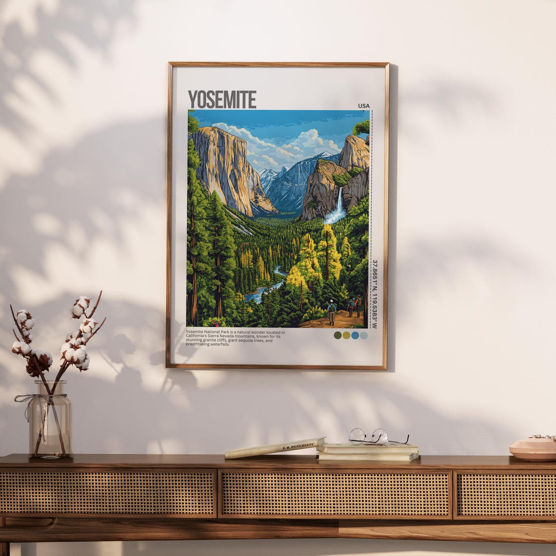 Yosemite National Park El Capitan Waterfall Hikers Travel Poster - Image 5