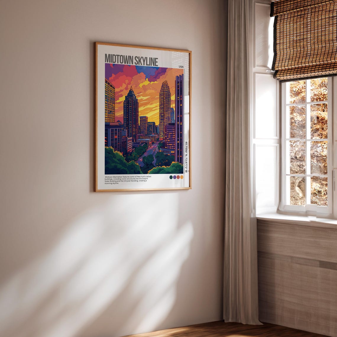 Midtown Manhattan Skyline Sunset New York City Travel Poster - Image 6