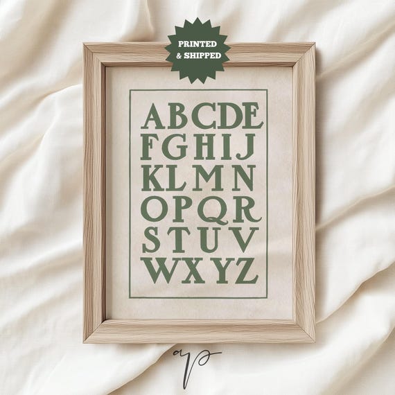 Abc Poster Nursery Art Print Vintage Nursery Letter Artwork Mailed Print Kids Room Decor Early Learning Wall Art Ta08