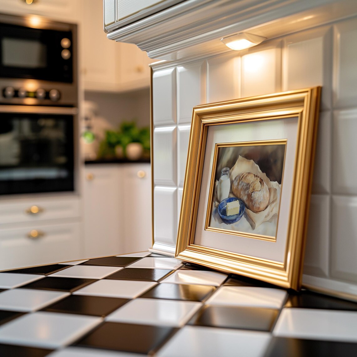 Rustic Bread Milk And Butter Still Life Farmhouse Kitchen Poster - Image 5
