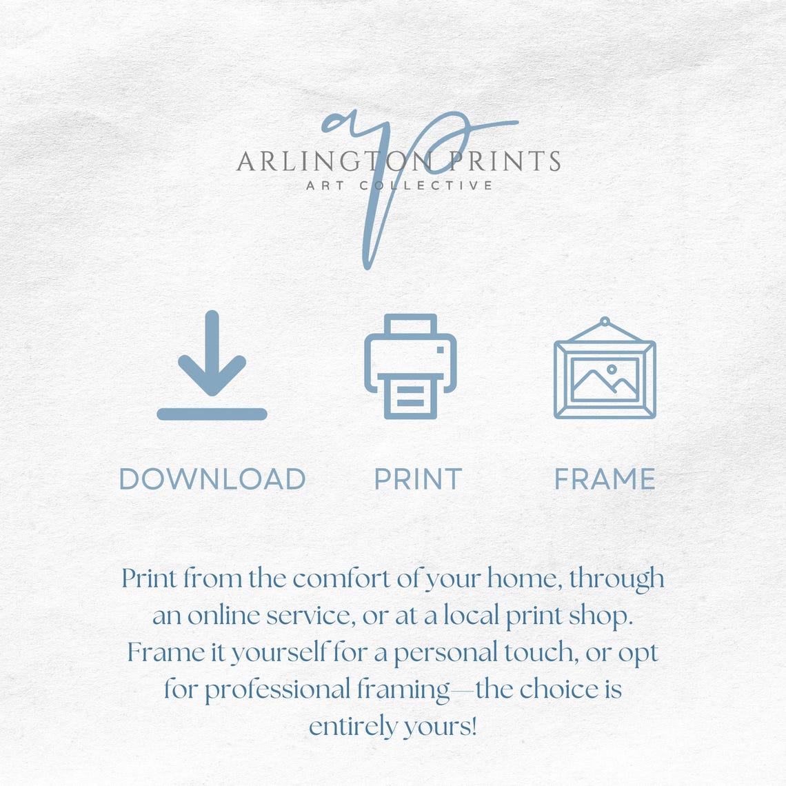 Blue Download Print Frame Digital Art Instructions Card Print