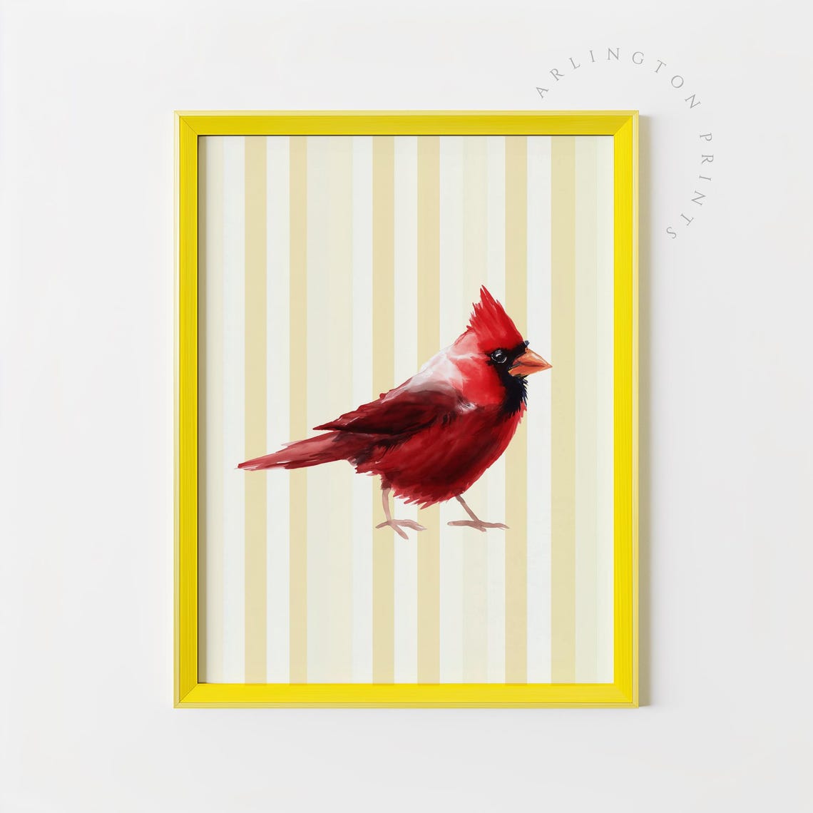 Cardinal Bird Nursery Art, Preppy Animal Decor
