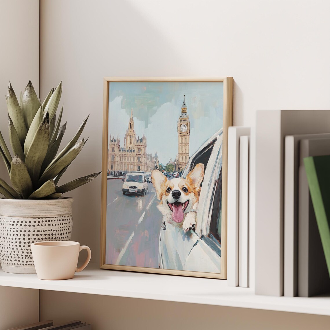 Cute London Corgi, British Dog Art Print - Image 3
