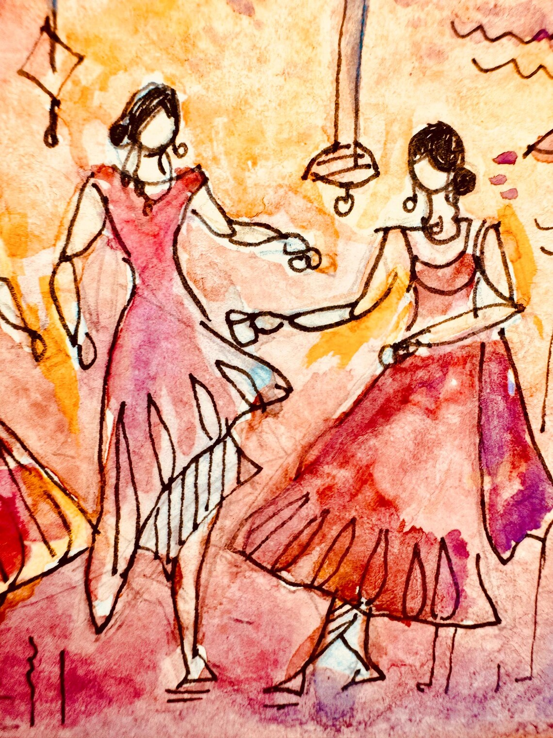 Conversations An Afternoon Tea Party Watercolor Art Digital Only - Image 4
