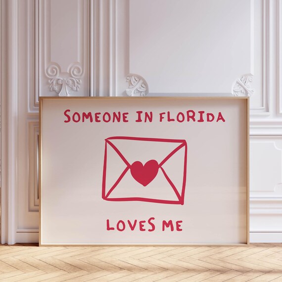 Florida Print Trendy Horizontal Print Love Letter Print Florida Wall Art Retro Florida Print Cute Quote Print Bedroom Decor Print