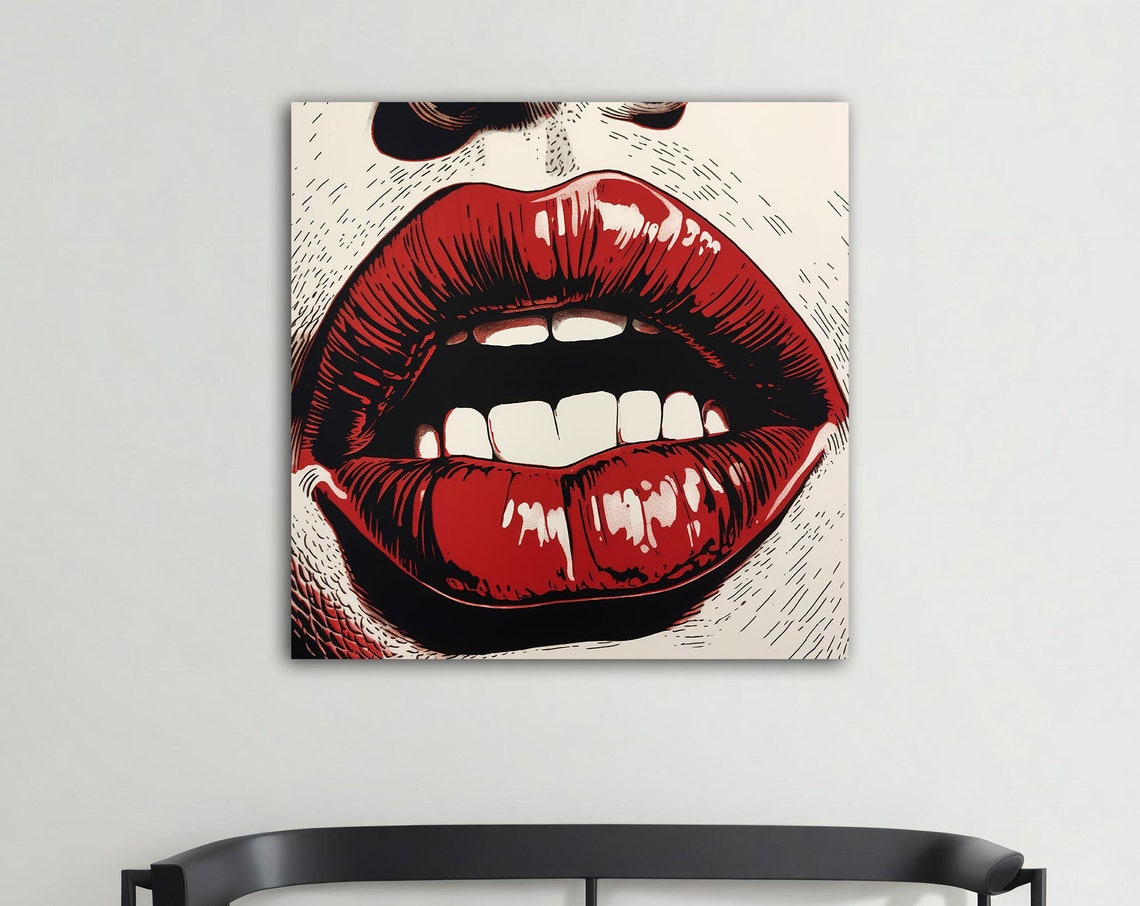 Red Lips Graffiti Pop Art Poster