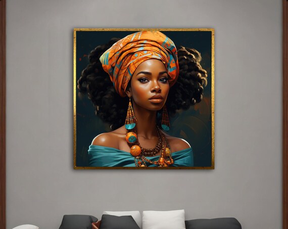 Colorful African Woman Modern Wall Art African Woman Wall Art Ethnic Wall Decor African Abstract Woman Ethnic
