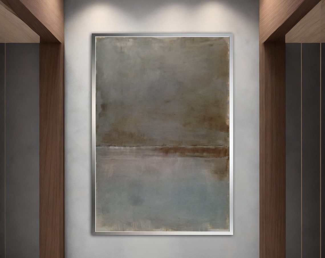 Rothko Style Grey Beige Color Field Soft Neutral Abstract Art Poster