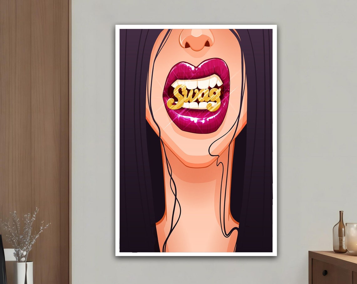 Lips Graffiti Pop Art Poster