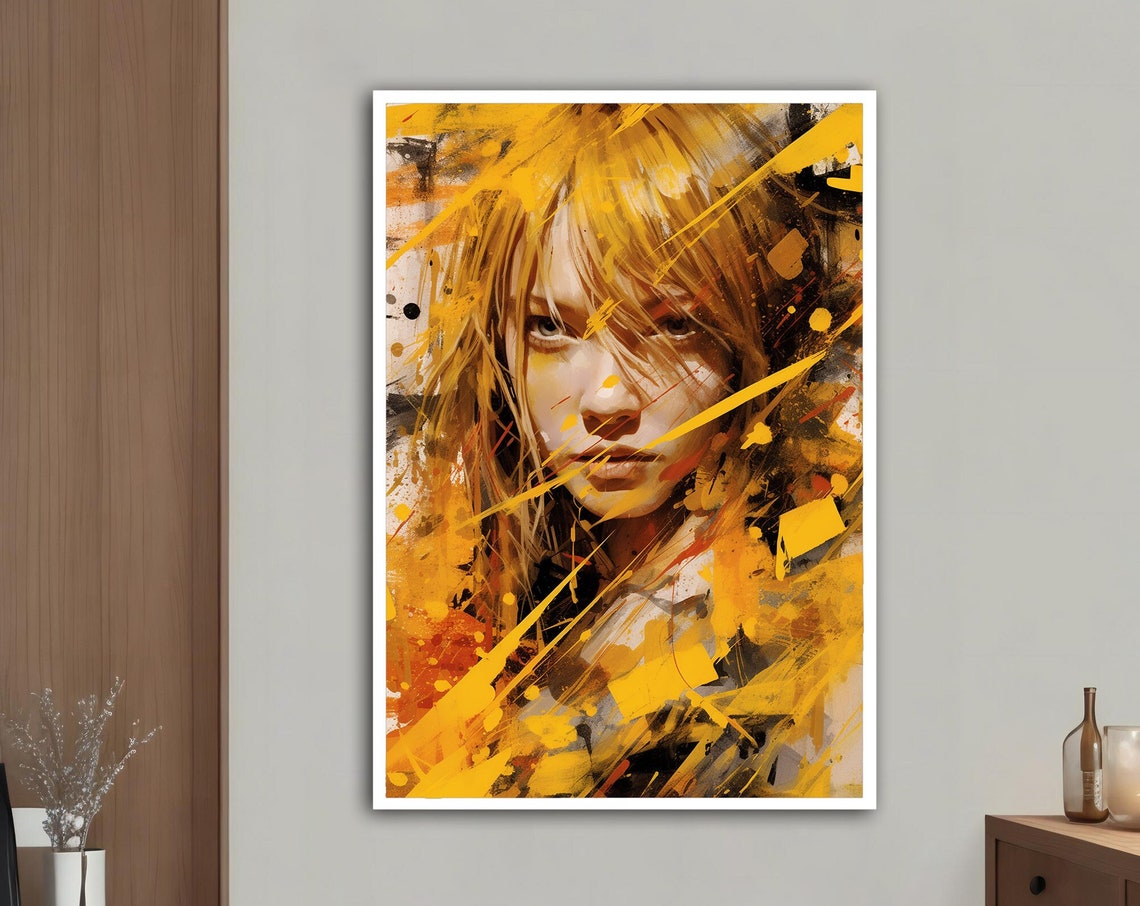 Yellow Modern Woman Wall Art Yellow Modern Woman Print Colorful Abstract Woman Painting Feminine Woman Wall Decor