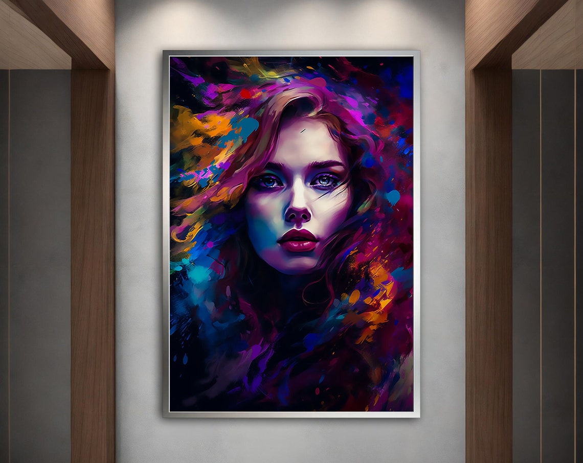 Colorful Modern Woman Wall Art Colorful Modern Woman Print Colorful Abstract Woman Painting Feminine Woman Wall Decor