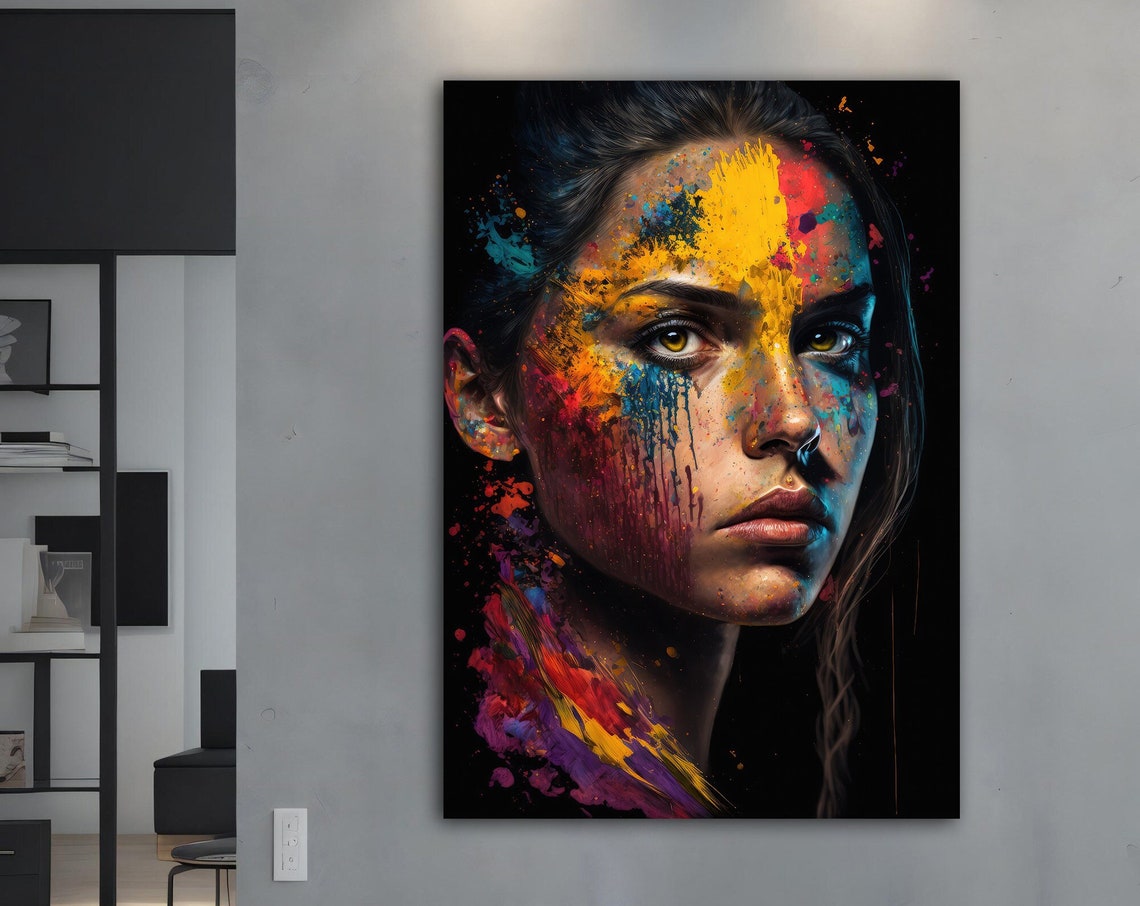 Colorful Modern Woman Wall Art Colorful Modern Woman Print Colorful Abstract Woman Painting Feminine Woman Wall Decor