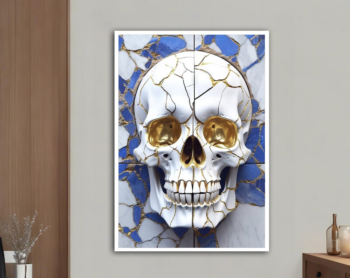 Skull Modern Wall Art Skull Wall Art Skull Skull Print Skull Wall Decor Skull Poster Skull Framed
