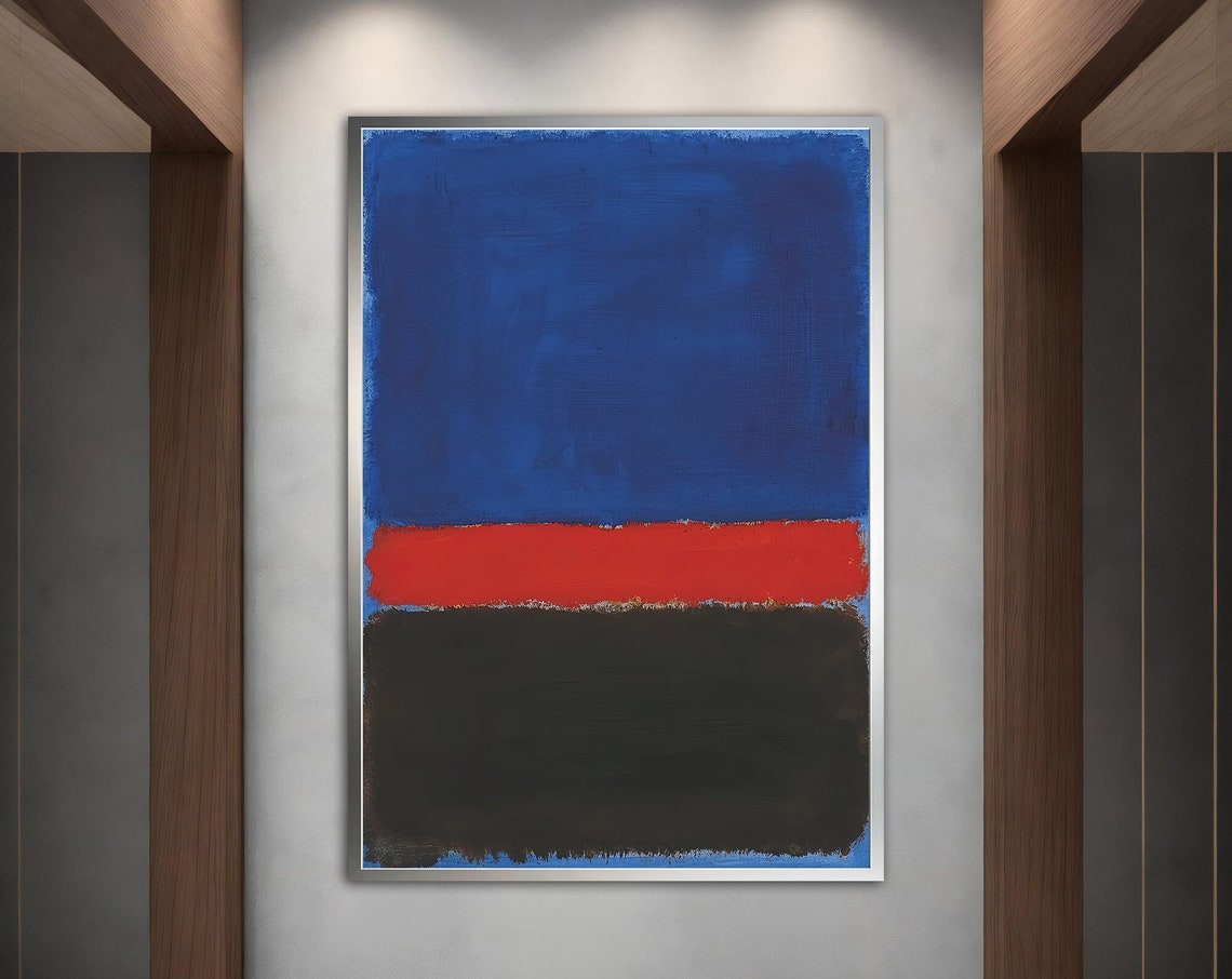 Rothko Style Blue Red Black Bold Color Field Abstract Art Print