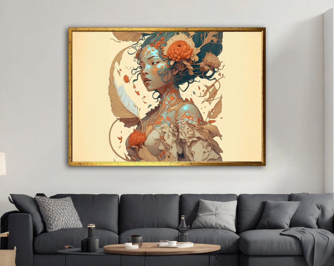 Asian Woman Modern Wall Art Asian Woman Asian Wall Art Asian Woman Ethnic Asian Woman Print