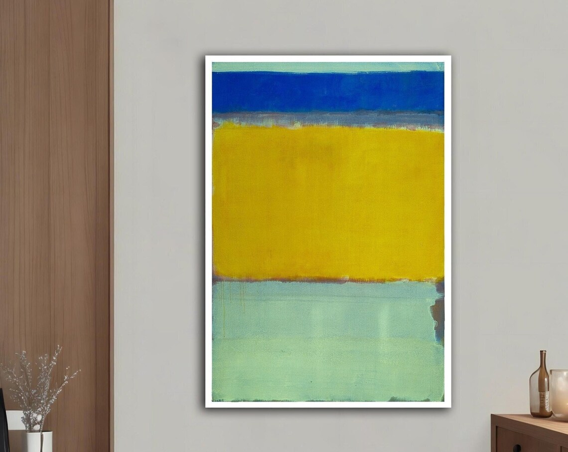 Rothko Style Yellow Blue Green Color Field Abstract Wall Art Print