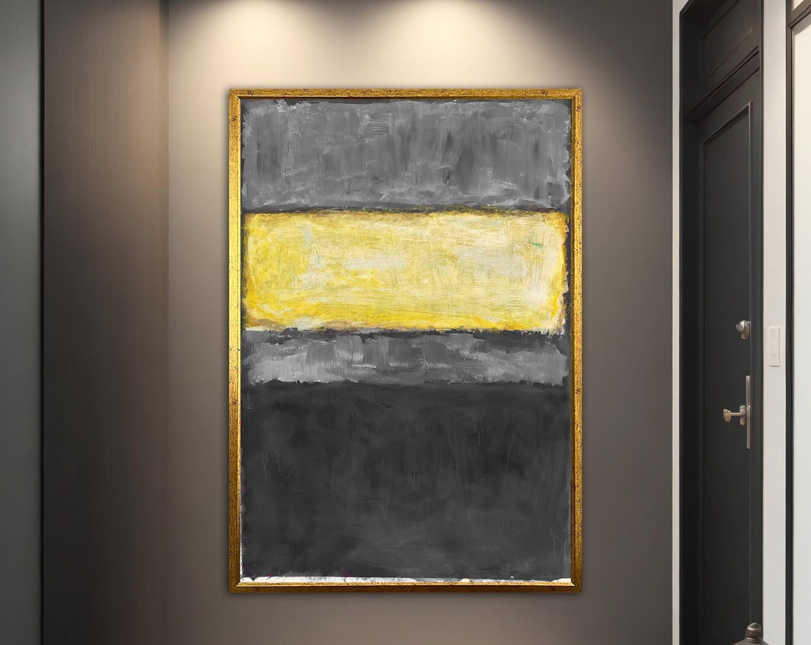 Rothko Style Yellow Grey Color Field Abstract Wall Art Poster