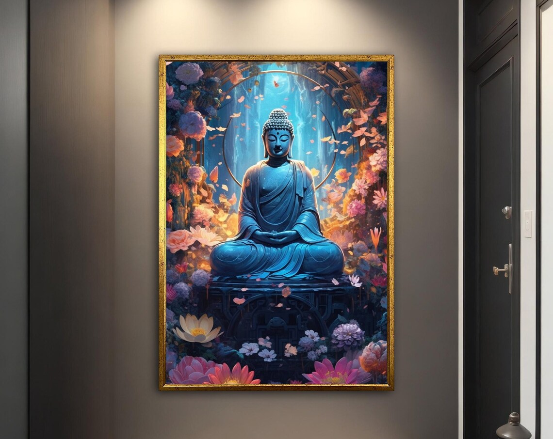 Colorful Buddha Meditation Wall Art Print