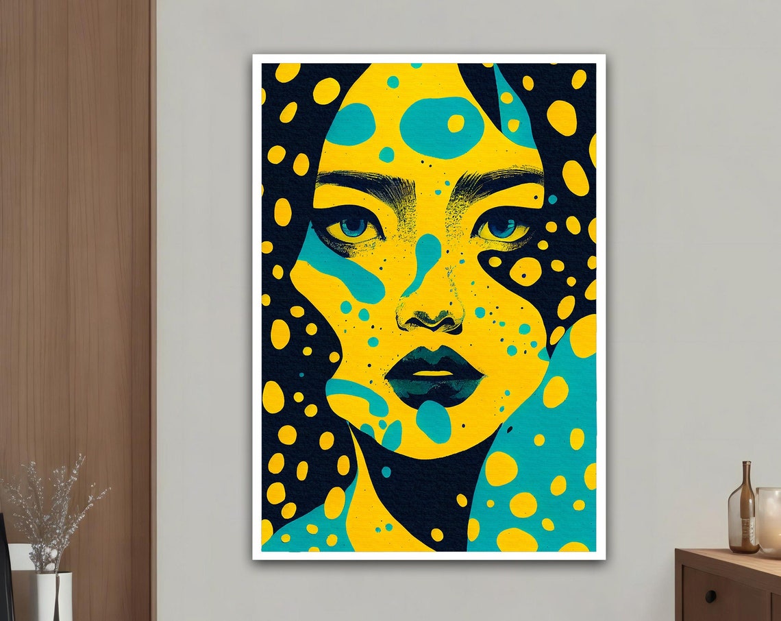 Yellow Modern Woman Wall Art Yellow Modern Woman Print Colorful Abstract Woman Painting Feminine Woman Wall Decor