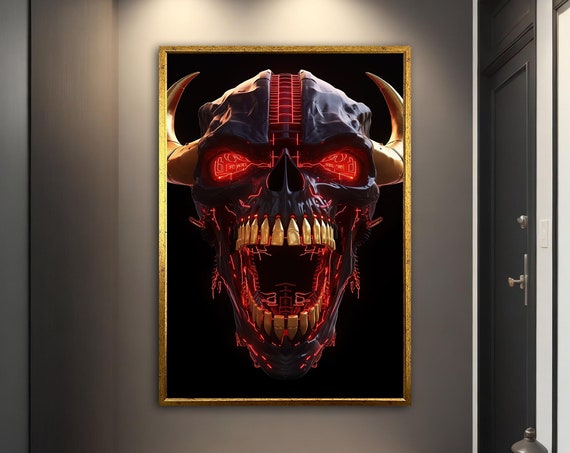 Skull Modern Wall Art Skull Wall Art Skull Skull Print Skull Wall Decor Skull Poster Skull Framed