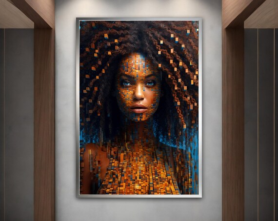 African Woman Modern Wall Art African Woman Mosaic Wall Art Ethnic Wall Decor African Woman Ethnic