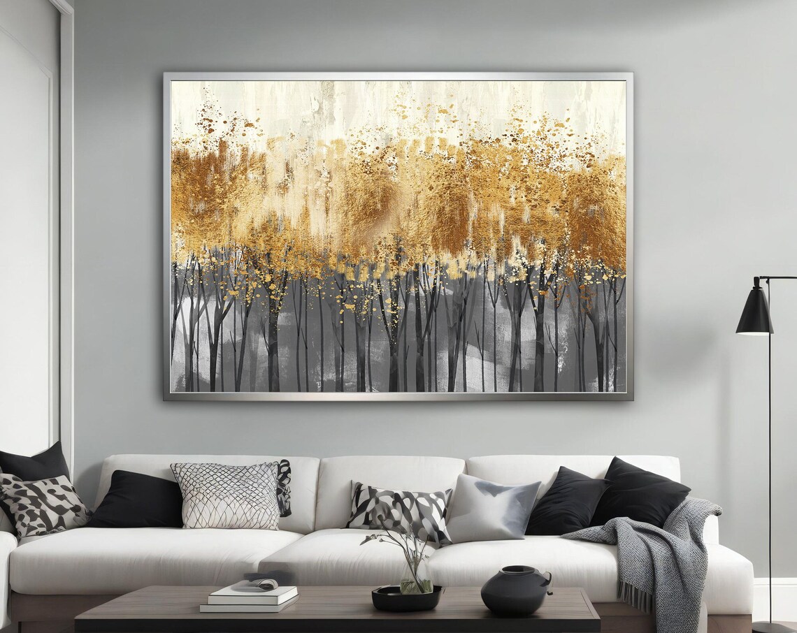 Gold Tree Modern Abstract Tree Art Print