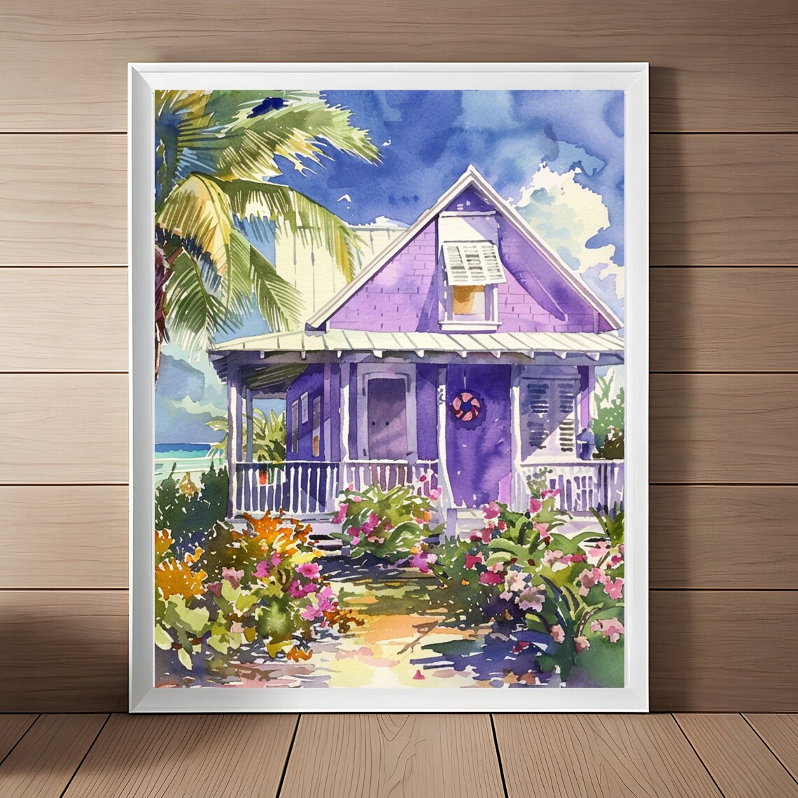 Key West Watercolor Art Print, Florida Travel