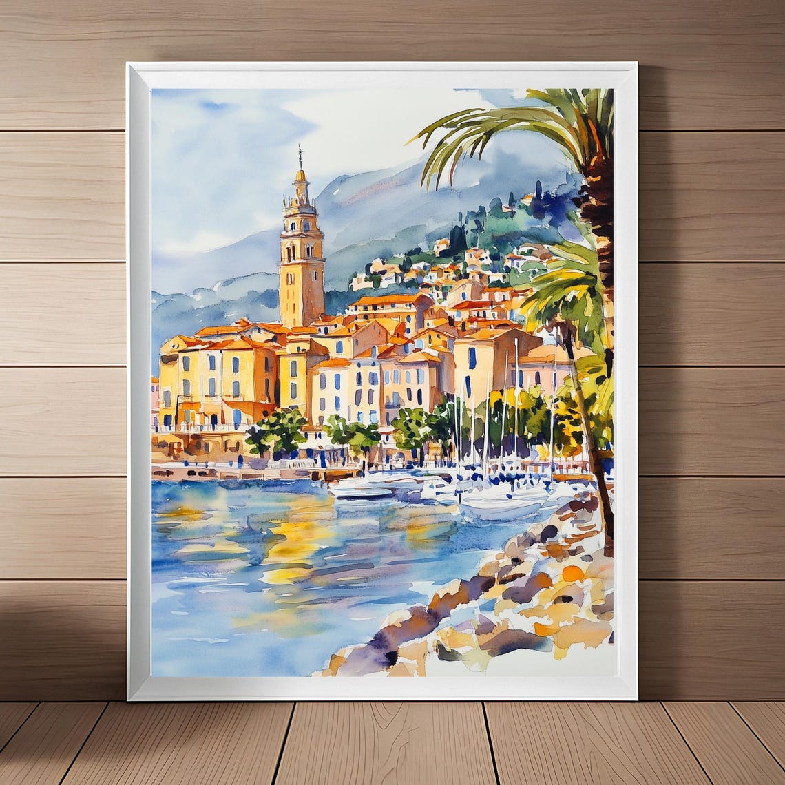 Menton Art France Poster French Wall Art Menton Travel Poster Cte Dazur Art Print South Of France Poster French Riviera Travel Gift