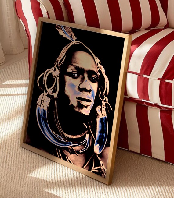 African Woman Abstract Art Print, Trendy Poster