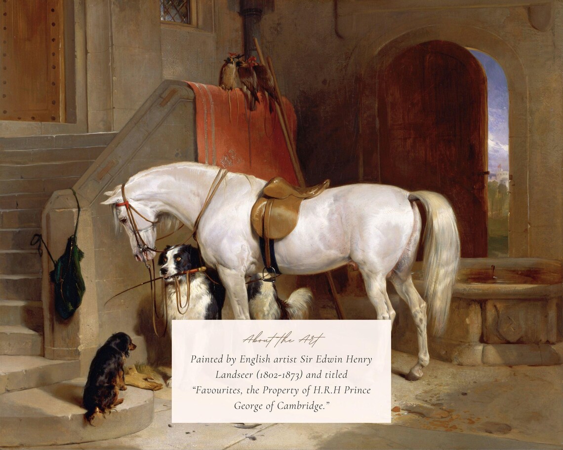 Victorian Horse and Dog Painting, Vintage Art Print - Image 2