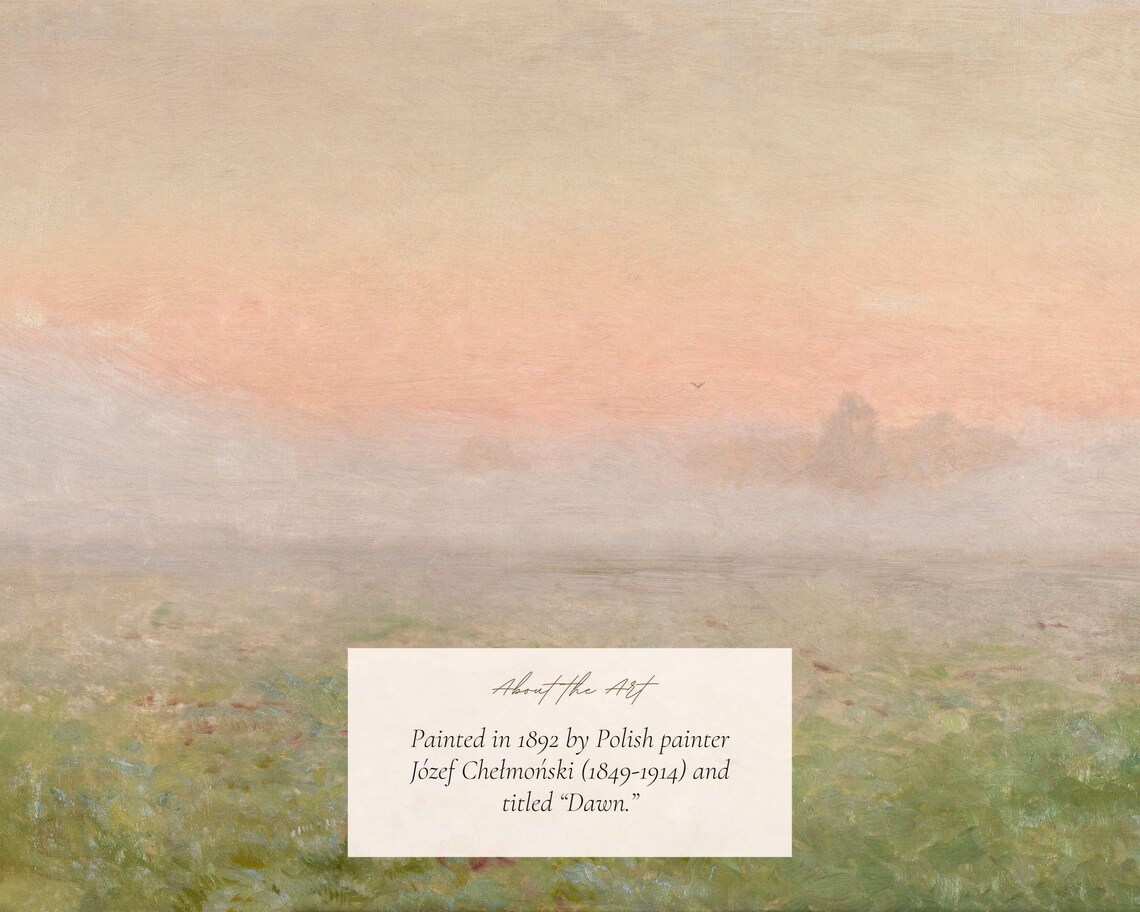 Vintage Dawn Landscape Art Print, Cottage Farmhouse - Image 2
