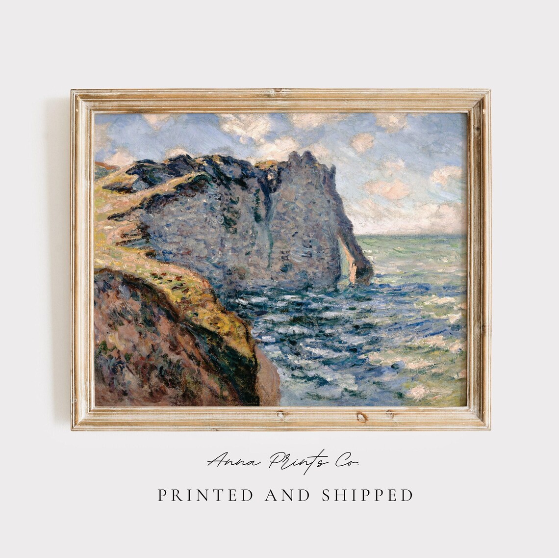 Claude Monet The Cliff At Aval Etretat Coastal Landscape Art Print