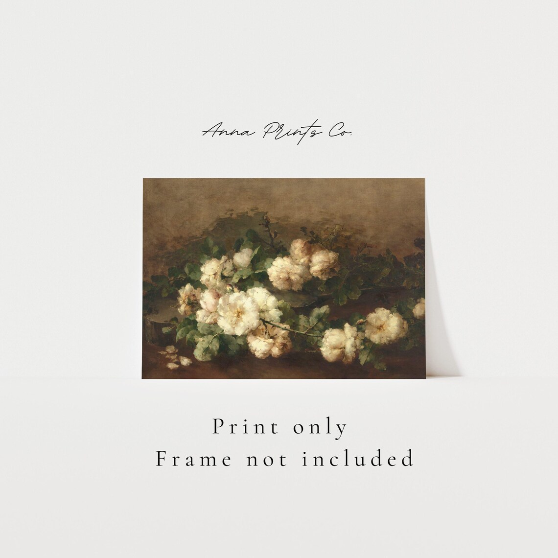 Vintage Still Life With Roses, Cottage Farmhouse Art Print - Image 3