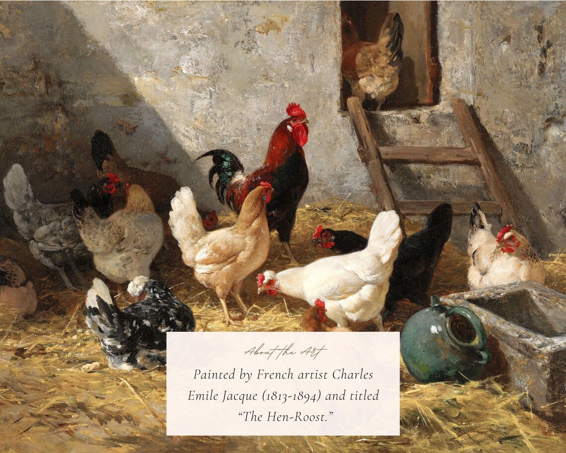 Hen Roost Vintage Painting, Rustic Farmhouse Art Print - Image 2