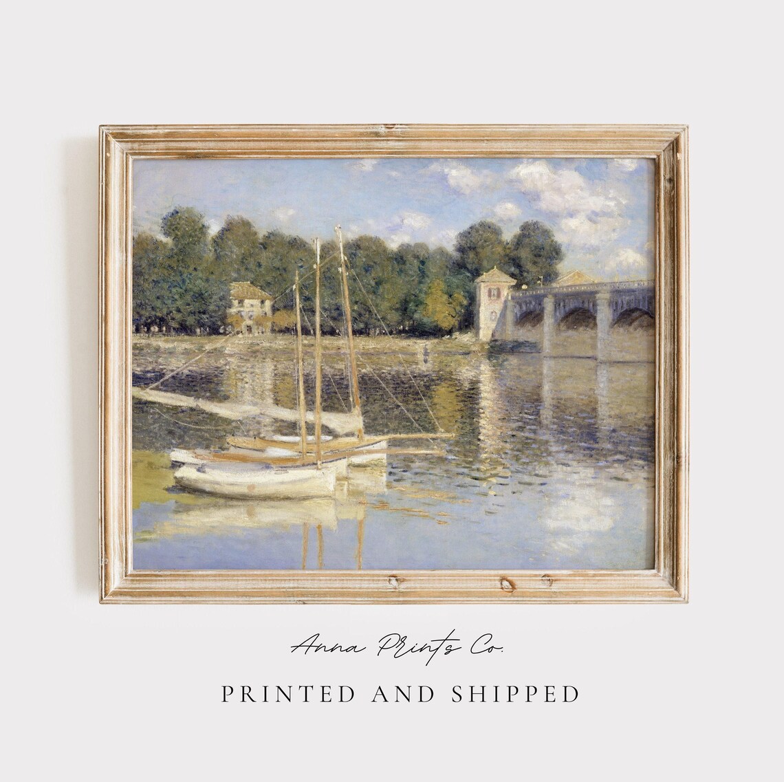 Claude Monet's Argenteuil Bridge, Vintage Art Print