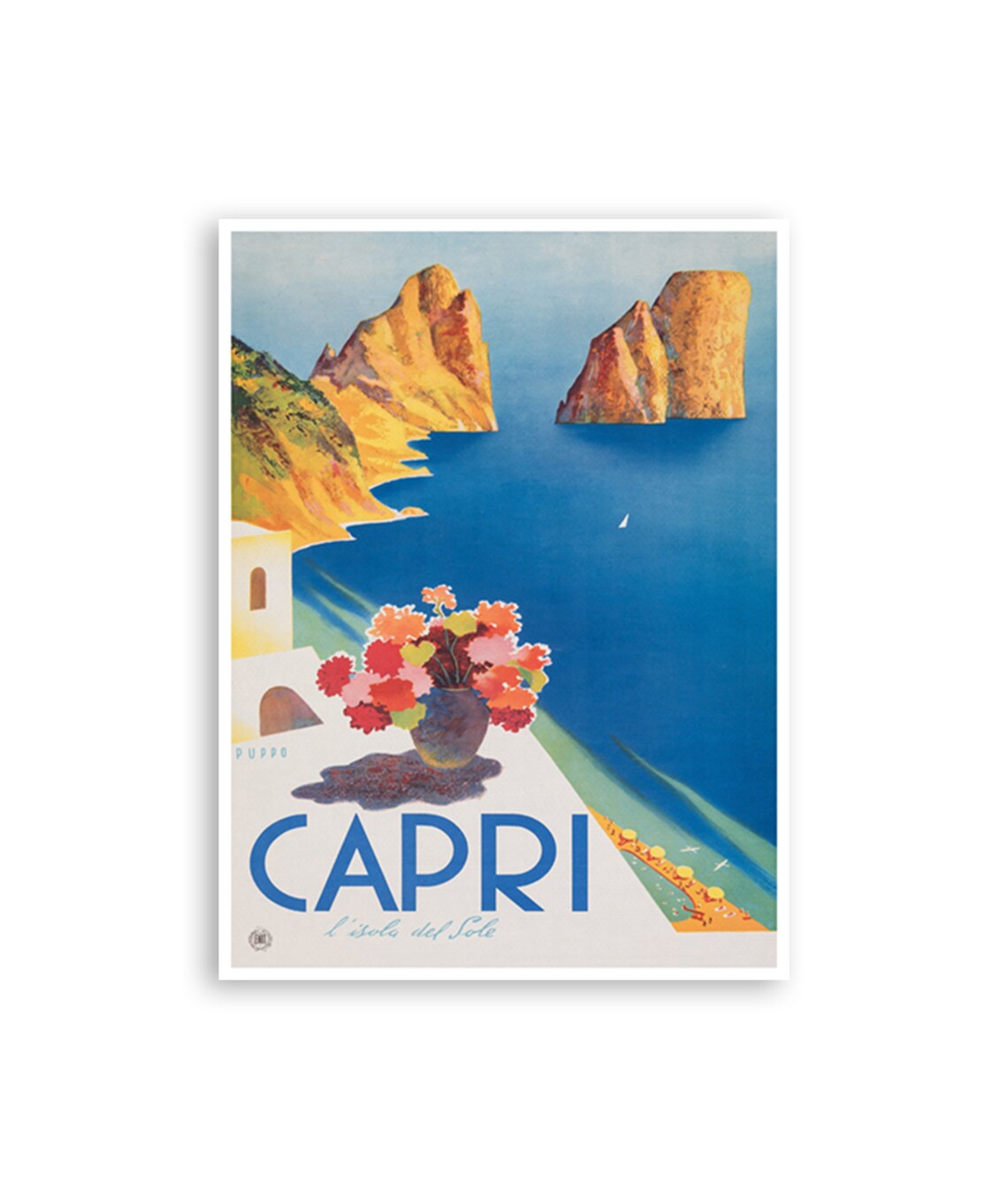 Capri Vintage Italy Travel Poster, Travel Poster