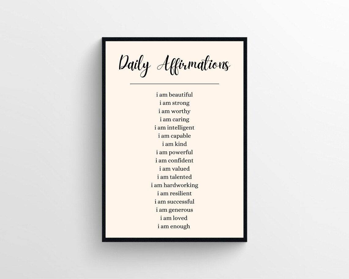 Daily Affirmations Positive Quotes Art Print - Image 2