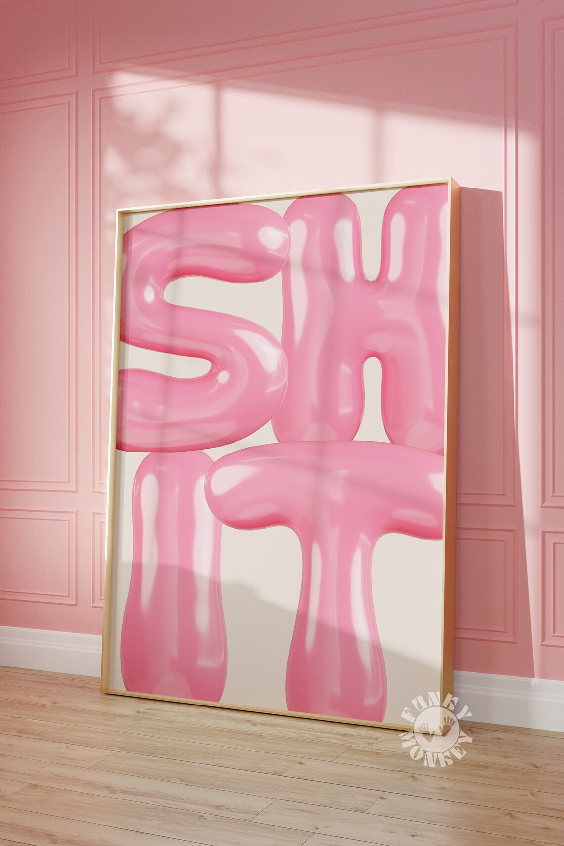 Pink Sht Trendy Retro Poster, Maximalist Decor