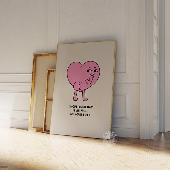 Nice Butt Quote Print, Retro Bathroom Wall Art