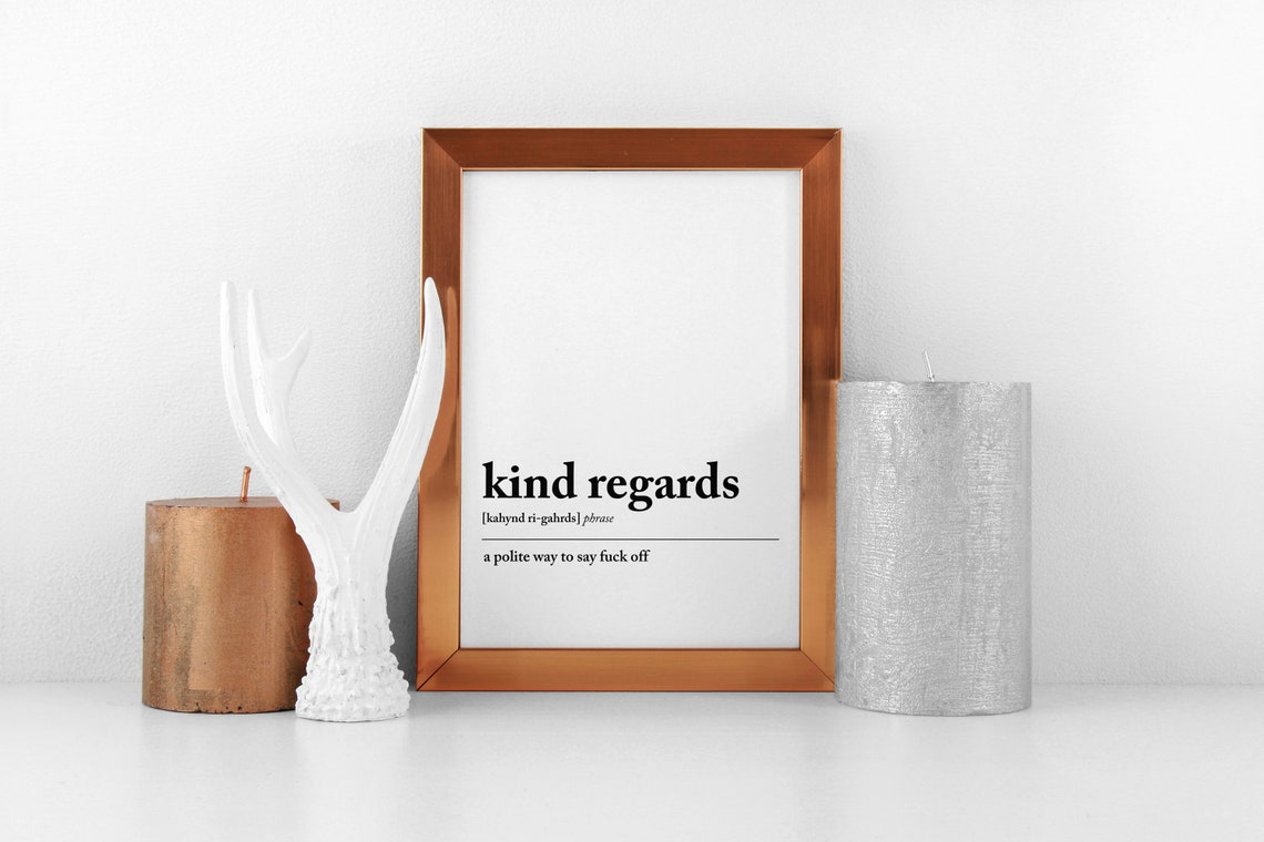 Funny Coworker Gift Office Wall Art Office Wall Decor Office Email Kind Regards Definition Zoom Background - Image 2