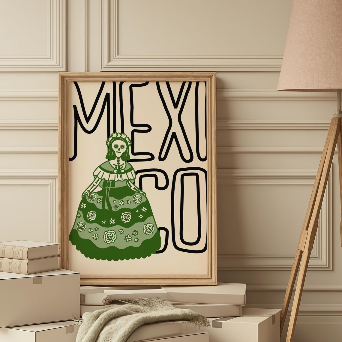 Mexico Catrina Mexican Folk Art, Minimalist Print - Image 2